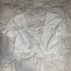 White adjustable crop top